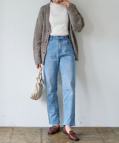 KOBE LETTUCE（コウベレタス）の「24時間快適！こっそりウエストゴムデニムパンツ（デニムパンツ・レディース・ライトブルー/ブラック/ブルー・L/M/S）」の6枚目の写真