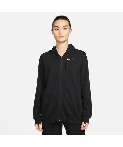NIKE(ナイキ)の「ナイキ NIKE ナイキ ウィメンズ NSW JRSY OS フルジップ L/S フーディ(パーカー・レディース・ブラック/ベージュ・S/XL/M/L)」の2枚目の写真