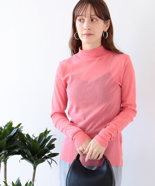 Ray BEAMS（レイビームス）の「チュール ハイネック ロングスリーブ カットソー（Tシャツ/カットソー・レディース・ブラック/ホワイト系その他6/レッド系その他・ONE SIZE）」の3枚目の写真