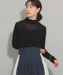Ray BEAMS | Ray BEAMS / チュール ハイネック ロングスリーブ カットソー(Tシャツ/カットソー)