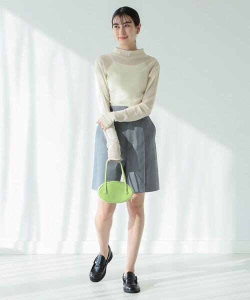 Ray BEAMS（レイビームス）の「チュール ハイネック ロングスリーブ カットソー（Tシャツ/カットソー・レディース・ブラック/ホワイト系その他6/レッド系その他・ONE SIZE）」の8枚目の写真