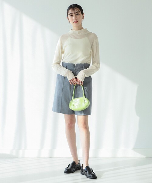 Ray BEAMS（レイビームス）の「チュール ハイネック ロングスリーブ カットソー（Tシャツ/カットソー・レディース・ブラック/ホワイト系その他6/レッド系その他・ONE SIZE）」の9枚目の写真