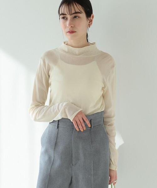 Ray BEAMS（レイビームス）の「チュール ハイネック ロングスリーブ カットソー（Tシャツ/カットソー・レディース・ブラック/ホワイト系その他6/レッド系その他・ONE SIZE）」の11枚目の写真