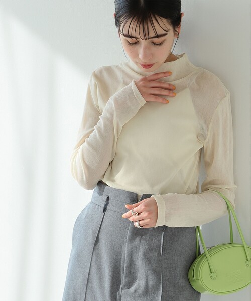 Ray BEAMS（レイビームス）の「チュール ハイネック ロングスリーブ カットソー（Tシャツ/カットソー・レディース・ブラック/ホワイト系その他6/レッド系その他・ONE SIZE）」の13枚目の写真