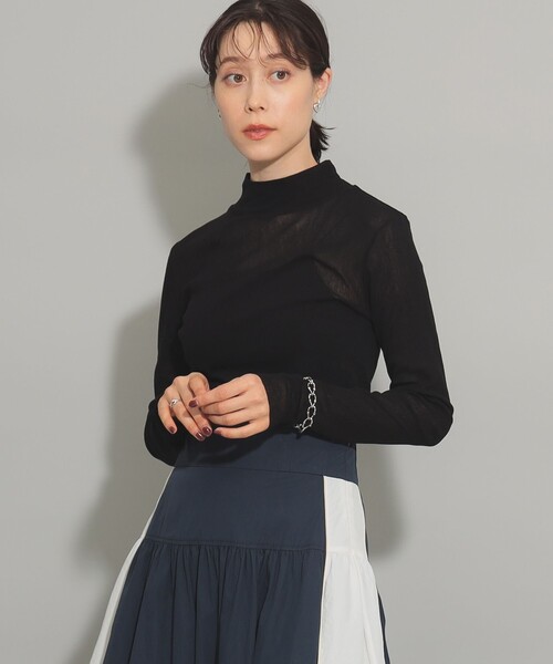 Ray BEAMS（レイビームス）の「チュール ハイネック ロングスリーブ カットソー（Tシャツ/カットソー・レディース・ブラック/ホワイト系その他6/レッド系その他・ONE SIZE）」の19枚目の写真