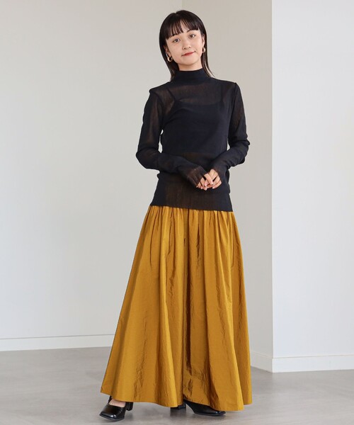 Ray BEAMS（レイビームス）の「チュール ハイネック ロングスリーブ カットソー（Tシャツ/カットソー・レディース・ブラック/ホワイト系その他6/レッド系その他・ONE SIZE）」の21枚目の写真