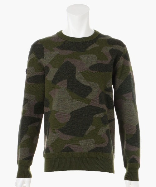 【ブリーフィングゴルフ】MENS CAMO JQ CREW NECK KNIT/メンズカモJQクルーネックニット