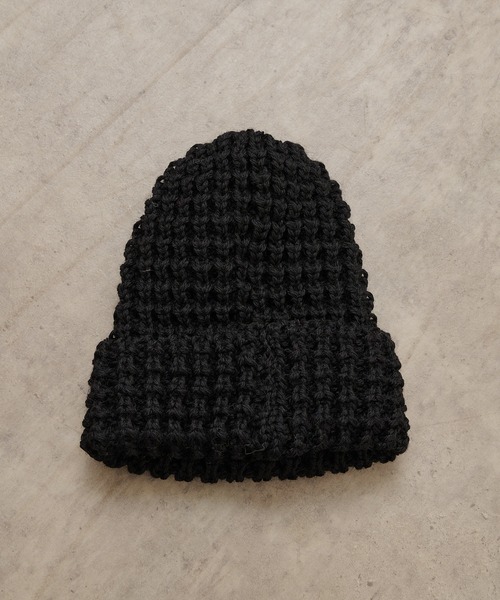 Omekashi(オメカシ)の「HIGHLAND2000 TUCK STITCH KNITCAP(ニットキャップ/ビーニー・レディース・オフホワイト/ブラック/ライトグレー・FREE)」の14枚目の写真