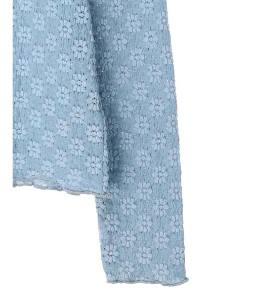 earth music&ecology（アースミュージックアンドエコロジー）の「フラワーレースシャーリングプルオーバー（Tシャツ/カットソー・レディース・ブラック/オフホワイト/サックスブルー/イエロー/ラベンダー・S/M）」の18枚目の写真