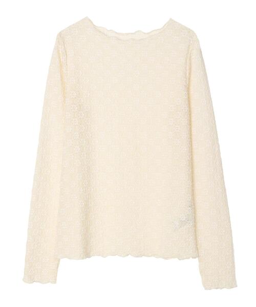 earth music&ecology（アースミュージックアンドエコロジー）の「フラワーレースシャーリングプルオーバー（Tシャツ/カットソー・レディース・ブラック/オフホワイト/サックスブルー/イエロー/ラベンダー・S/M）」の22枚目の写真