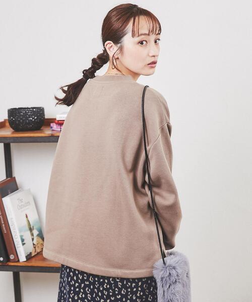 coen（コーエン）の「【WEB限定】ふっくら素材であたたかい。CVC裏起毛クルーネックスウェット（スウェット・レディース・オフホワイト/ブラック/ライム/モカ/ネイビー・FREE）」の17枚目の写真