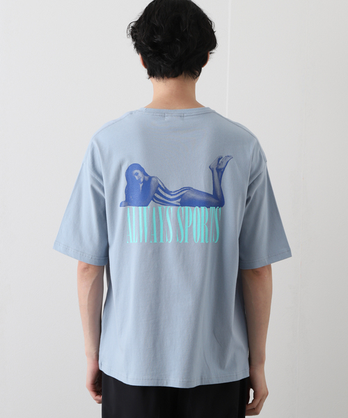 417 EDIFICE(フォーワンセブンエディフィス)の「【Hot-Dog PRESS / ホットドッグプレス】別注 プリントTシャツ ALWAYS SPORTS(Tシャツ/カットソー・メンズ・ホワイト/ブルー・MEDIUM/LARGE/X-LARGE)」の4枚目の写真