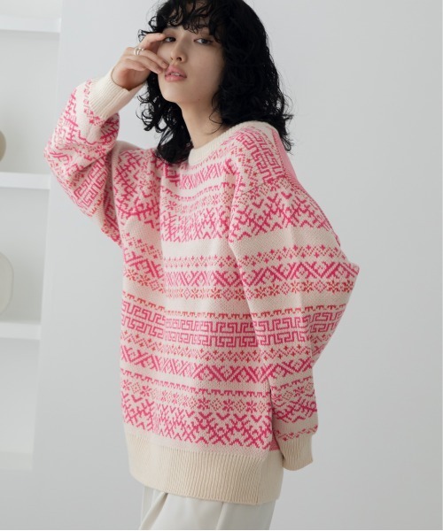 てつや ノルディックセーター『バーズアイ』ウールセーター Lサイズ acd367403ace4d72f0febd6b734738