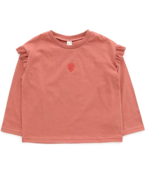 apres les cours(アプレレクール)の「GIRLSモチーフ肩フリルTシャツ(Tシャツ/カットソー・キッズ・アイボリー/レッド/ラベンダー・130/110/140/120/100/80/90)」の3枚目の写真
