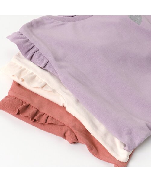 apres les cours(アプレレクール)の「GIRLSモチーフ肩フリルTシャツ(Tシャツ/カットソー・キッズ・アイボリー/レッド/ラベンダー・130/110/140/120/100/80/90)」の6枚目の写真
