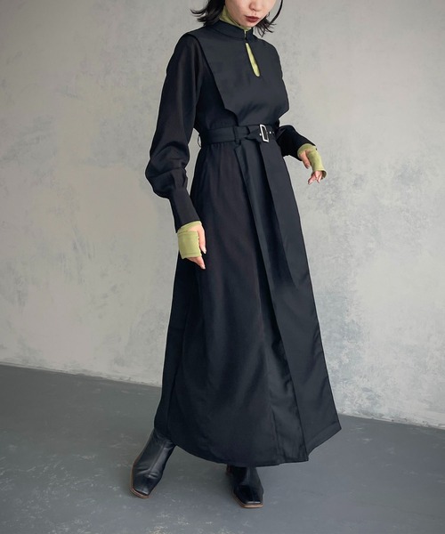 &g'aime(アンジェム)の「【&g’aime】レイヤードワンピース(ワンピース・レディース・ブラック/ブラウン・FREE)」の2枚目の写真