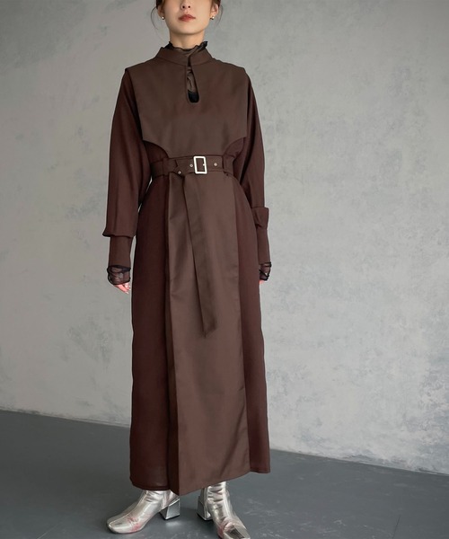 &g'aime(アンジェム)の「【&g’aime】レイヤードワンピース(ワンピース・レディース・ブラック/ブラウン・FREE)」の14枚目の写真