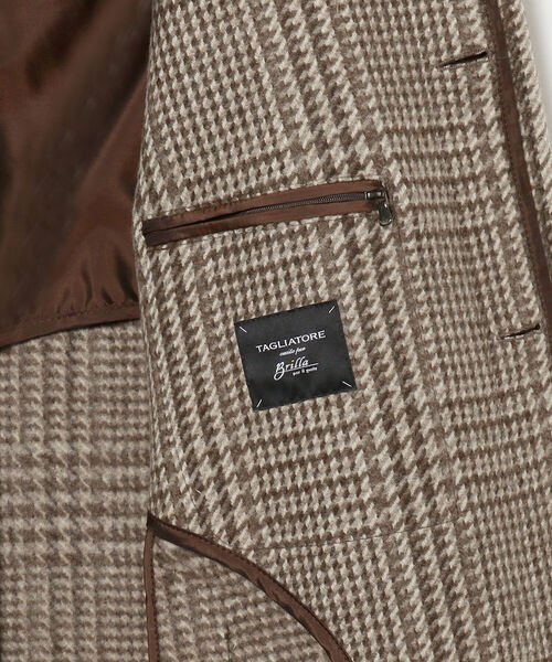 BEAMS別注 TAGLIATORE グレンチェックバルカラーコート SAM BEAMS F（ビームスF）【別注】MACKINTOSH / BALFIELD ウール