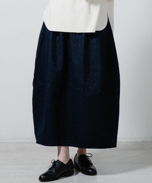 quadro（クオドロ）の「コットンフランネル切替コクーンスカート