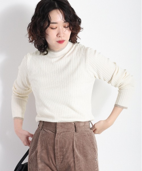 cepo(セポ)の「モチモチハイショクリブタートル(ニット/セーター・レディース・オレンジ/ベージュ/グリーン/オフホワイト/ブラック・M)」の13枚目の写真