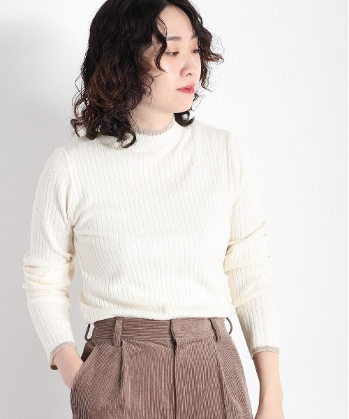 cepo(セポ)の「モチモチハイショクリブタートル(ニット/セーター・レディース・オレンジ/ベージュ/グリーン/オフホワイト/ブラック・M)」の14枚目の写真