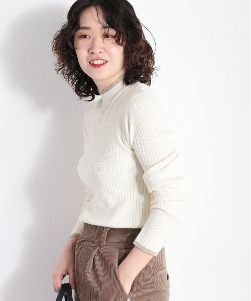 cepo(セポ)の「モチモチハイショクリブタートル(ニット/セーター・レディース・オレンジ/ベージュ/グリーン/オフホワイト/ブラック・M)」の15枚目の写真