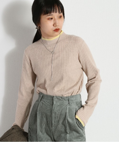 cepo(セポ)の「モチモチハイショクリブタートル(ニット/セーター・レディース・オレンジ/ベージュ/グリーン/オフホワイト/ブラック・M)」の6枚目の写真