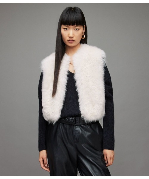 ALLSAINTS(オールセインツ)の「RAWLY SHEARLING GILE | RAWLY シアリング ジレ(その他アウター・レディース・ホワイト・M/S/XS)」の5枚目の写真