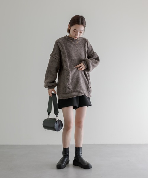 mline（エムライン）の「[mline] シンプルショートパンツ（その他パンツ・レディース・アイボリー/ブラック・1/2）」の18枚目の写真