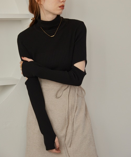 新品タグ付き】coperni タートルネックカット アウトドレス XS 黒