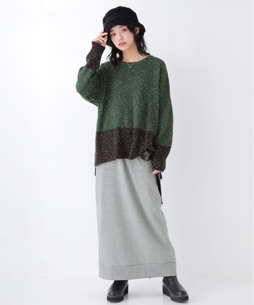 osharewalker（オシャレウォーカー）の「【廃盤】『配色ミックスヤーンニット』（ニット/セーター・レディース・ベージュ/ボルドー/ダークグリーン/グレイッシュブルー・FREE）」の18枚目の写真