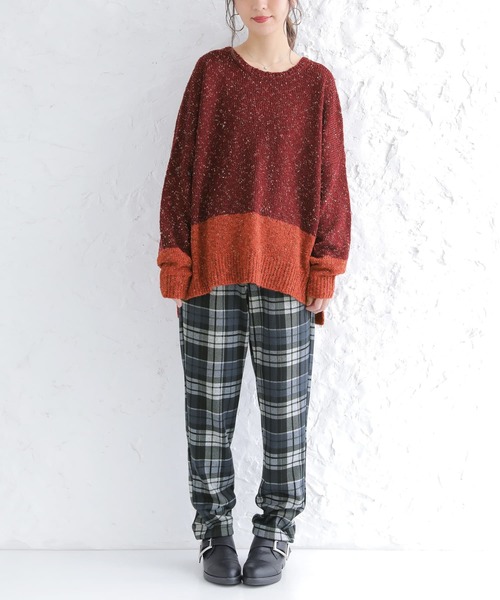 osharewalker（オシャレウォーカー）の「【廃盤】『配色ミックスヤーンニット』（ニット/セーター・レディース・ベージュ/ボルドー/ダークグリーン/グレイッシュブルー・FREE）」の20枚目の写真