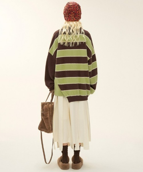 MAMC（エムエーエムシー）の「A'GEM/9 × .kom『MAMC/エムエーエムエーシー』ボーダーカラーニット（ニット/セーター・メンズ・ブルー/ブラウン・L）」の8枚目の写真