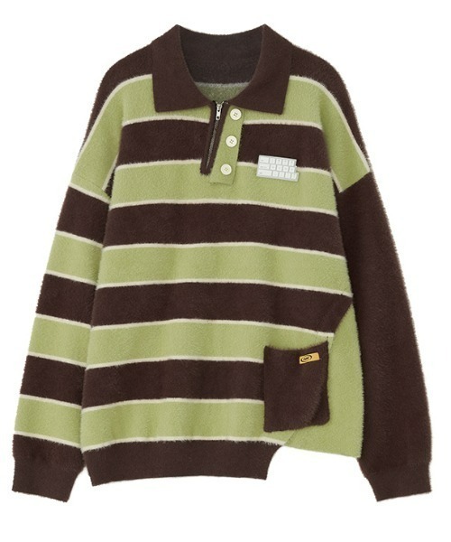 MAMC（エムエーエムシー）の「A'GEM/9 × .kom『MAMC/エムエーエムエーシー』ボーダーカラーニット（ニット/セーター・メンズ・ブルー/ブラウン・L）」の16枚目の写真