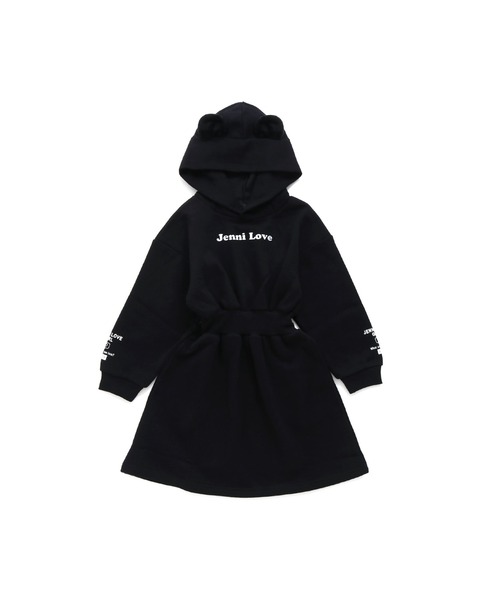 JENNI love（ジェニィラブ）の「裏起毛クマ耳パーカーワンピ