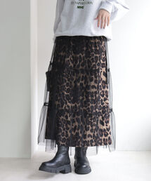 fredy emue | 【3WAY】レオパード＋チュールレイヤードスカート(スカート)