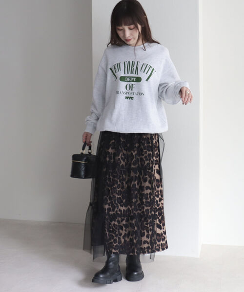 fredy emue（フレディエミュ）の「【3WAY】レオパード＋チュールレイヤードスカート（スカート・レディース・ブラック系その他/ベージュ系その他・38/36）」の4枚目の写真