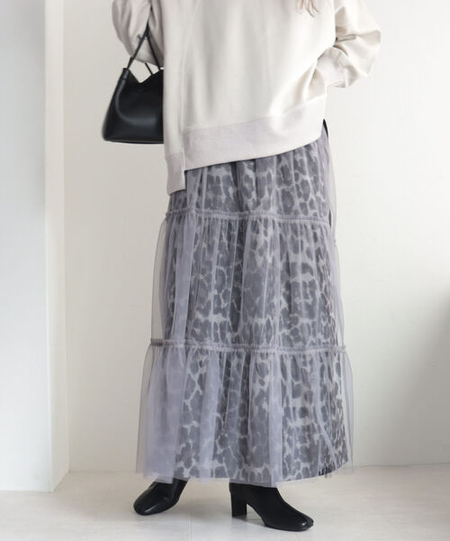 fredy emue（フレディエミュ）の「【3WAY】レオパード＋チュールレイヤードスカート（スカート・レディース・ブラック系その他/ベージュ系その他・38/36）」の20枚目の写真