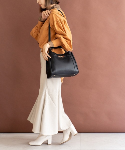 VitaFelice（ヴィータフェリーチェ）の「３スペース2wayハンドバッグ（ハンドバッグ・レディース・ブラック/ライトグレー/モカ/チャコール・FREE）」の20枚目の写真