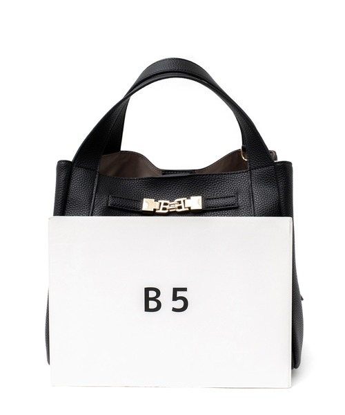 VitaFelice（ヴィータフェリーチェ）の「３スペース2wayハンドバッグ（ハンドバッグ・レディース・ブラック/ライトグレー/モカ/チャコール・FREE）」の6枚目の写真