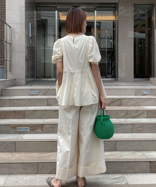 audrey and john wad(オードリーアンドジョンワッド)の「2タックワイドパンツ(その他パンツ・レディース・ブラック/チャコールグレー/ブルー/アイボリー・S/M)」の9枚目の写真