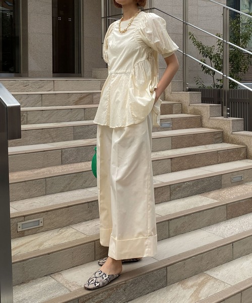 audrey and john wad(オードリーアンドジョンワッド)の「2タックワイドパンツ(その他パンツ・レディース・ブラック/チャコールグレー/ブルー/アイボリー・S/M)」の10枚目の写真