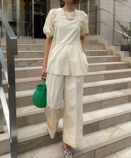 audrey and john wad(オードリーアンドジョンワッド)の「2タックワイドパンツ(その他パンツ・レディース・ブラック/チャコールグレー/ブルー/アイボリー・S/M)」の11枚目の写真