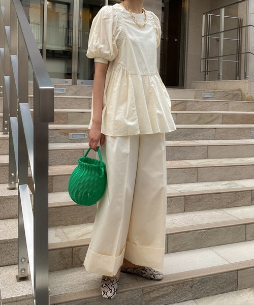 audrey and john wad(オードリーアンドジョンワッド)の「2タックワイドパンツ(その他パンツ・レディース・ブラック/チャコールグレー/ブルー/アイボリー・S/M)」の19枚目の写真