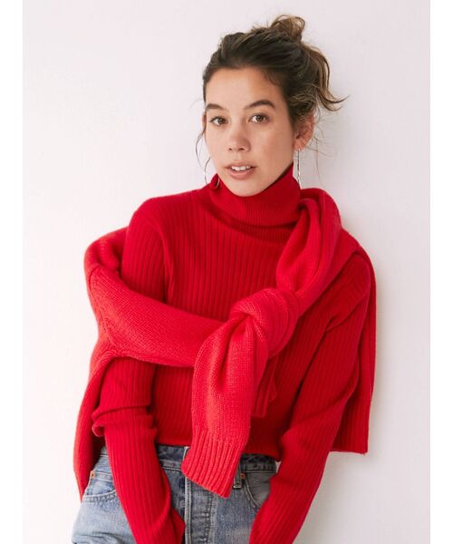 Ungrid(アングリッド)の「ウォッシャブルタートルニット(ニット/セーター・レディース・ピンク/ライトグリーン/イエロー/レッド/ブラック/ヘザーグレー・FREE)」の21枚目の写真