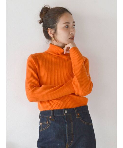 Ungrid(アングリッド)の「ウォッシャブルタートルニット(ニット/セーター・レディース・ピンク/ライトグリーン/イエロー/レッド/ブラック/ヘザーグレー・FREE)」の16枚目の写真