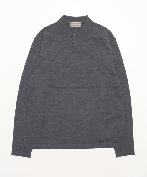 JACKSON MATISSE（ジャクソンマティス）の「【JACKSON MATISSE】ジャクソンマティス/ Long sleeve Knit Polo（ニット/セーター・メンズ・グレー/ブラック・MEDIUM/LARGE/X-LARGE）」の4枚目の写真
