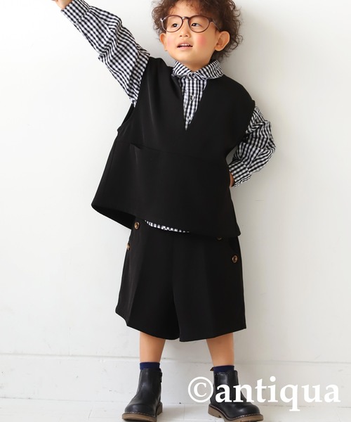 antiqua（アンティカ）の「ベーシックショートパンツ（その他パンツ・キッズ・ライトベージュ/ブラック・130/140/150/160）」の12枚目の写真