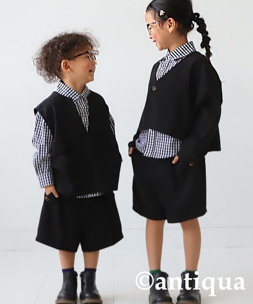 antiqua（アンティカ）の「ベーシックショートパンツ（その他パンツ・キッズ・ライトベージュ/ブラック・130/140/150/160）」の8枚目の写真