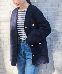 journal standard L'essage | GIOLICAツイードノーカラージャケット(ノーカラージャケット)